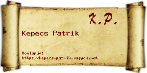 Kepecs Patrik névjegykártya